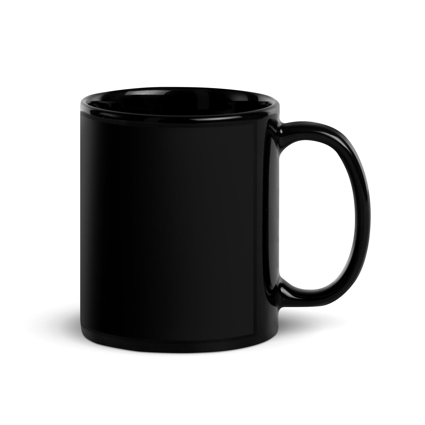 back view of Pumpkin Spice & Spooky Nights glossy black Halloween coffee mug with pumpkin, spiderweb, and jack-o’-lantern design, available in 11oz