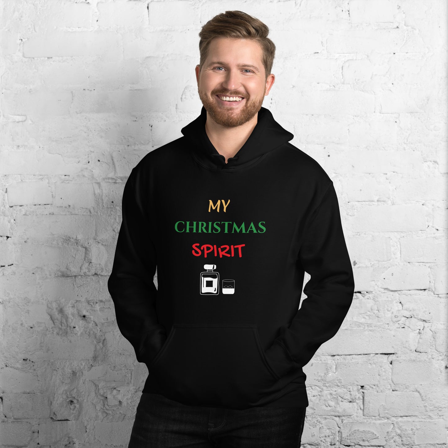 My Christmas Spirit - Funny Drinking Christmas Unisex Hoodie