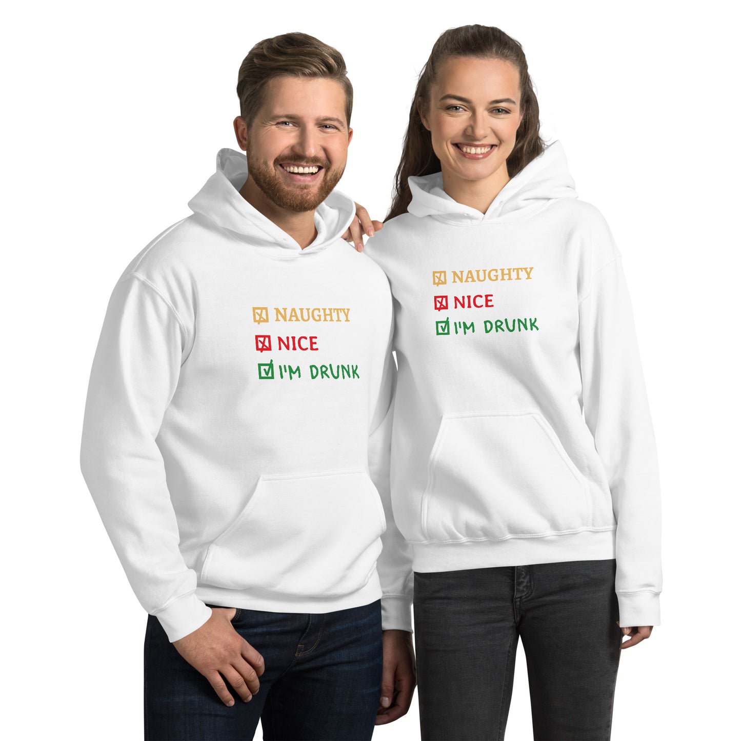 Naughty, Nice, I'm Drunk - Funny Christmas Unisex Hoodie