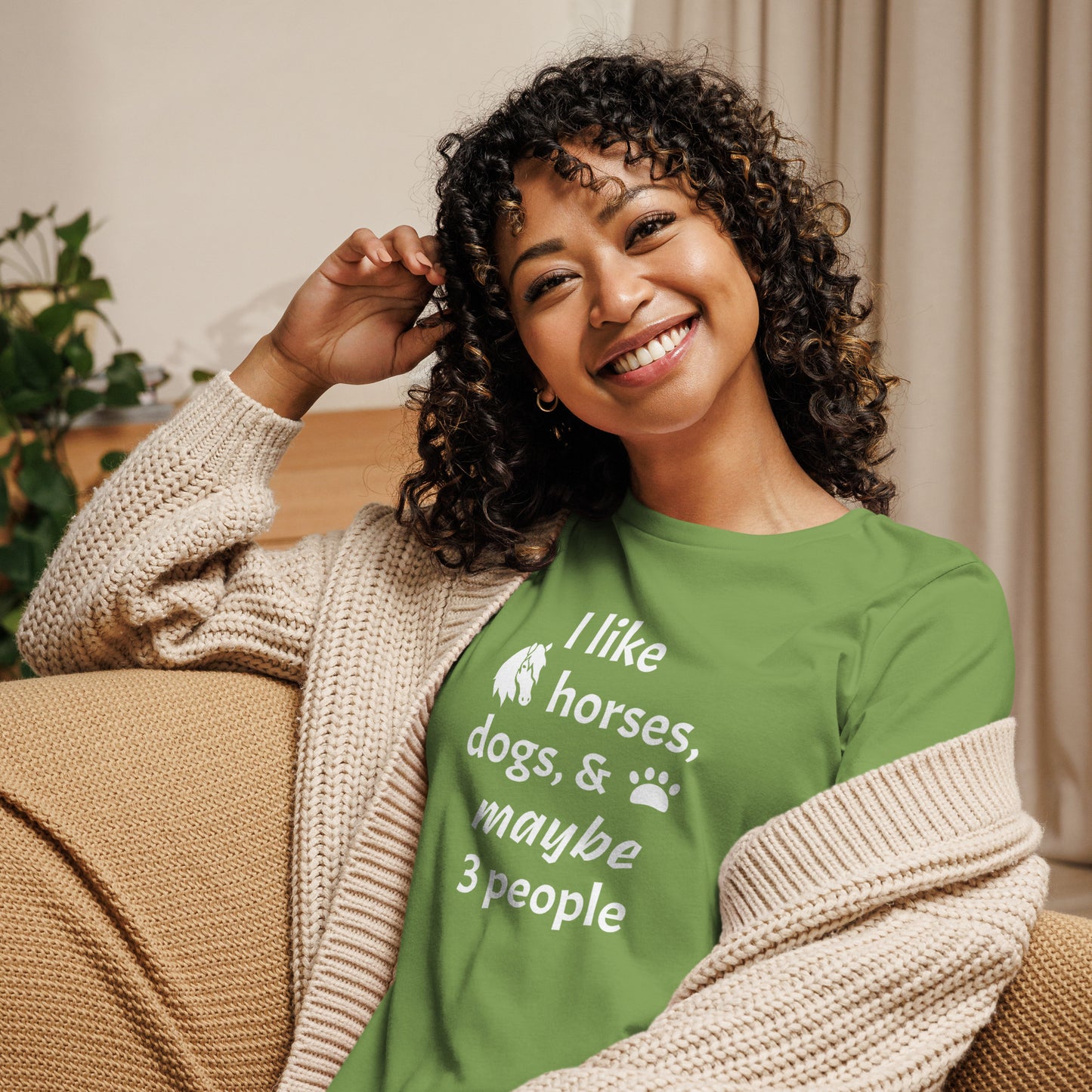 I Like Horses, Dogs, and Maybe 3 People - Funny Women's Horse Dog Tee