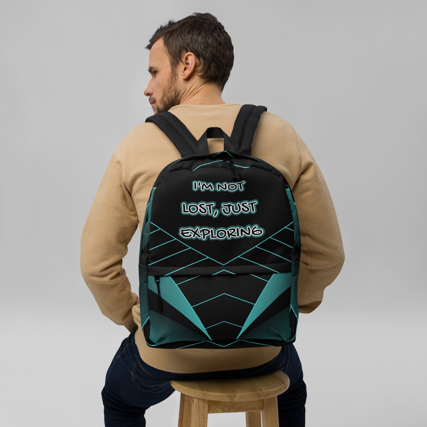 I'm Not Lost, Just Exploring - Funny Men's Backpack