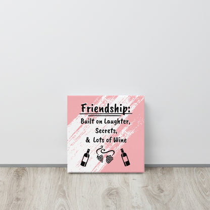 Wine Friendship Funny Drinking Canvas Wall Decor Art Gift